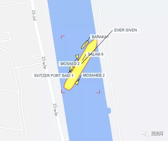 突發丨一艘大型箱船擱淺，蘇伊士運河大堵塞，雙向航道封鎖！曾掛靠國內(nei) 多個(ge) 重要港口！